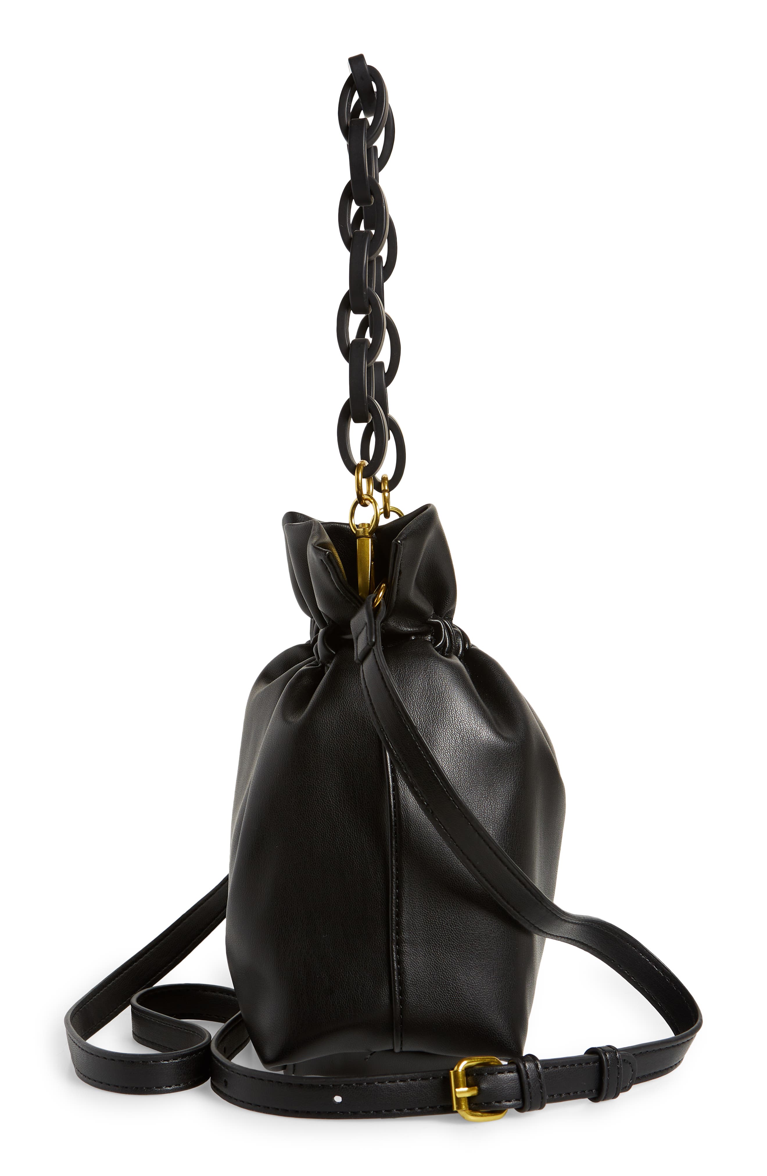 Street Level Faux Leather Bucket Bag, Alternate, color, 