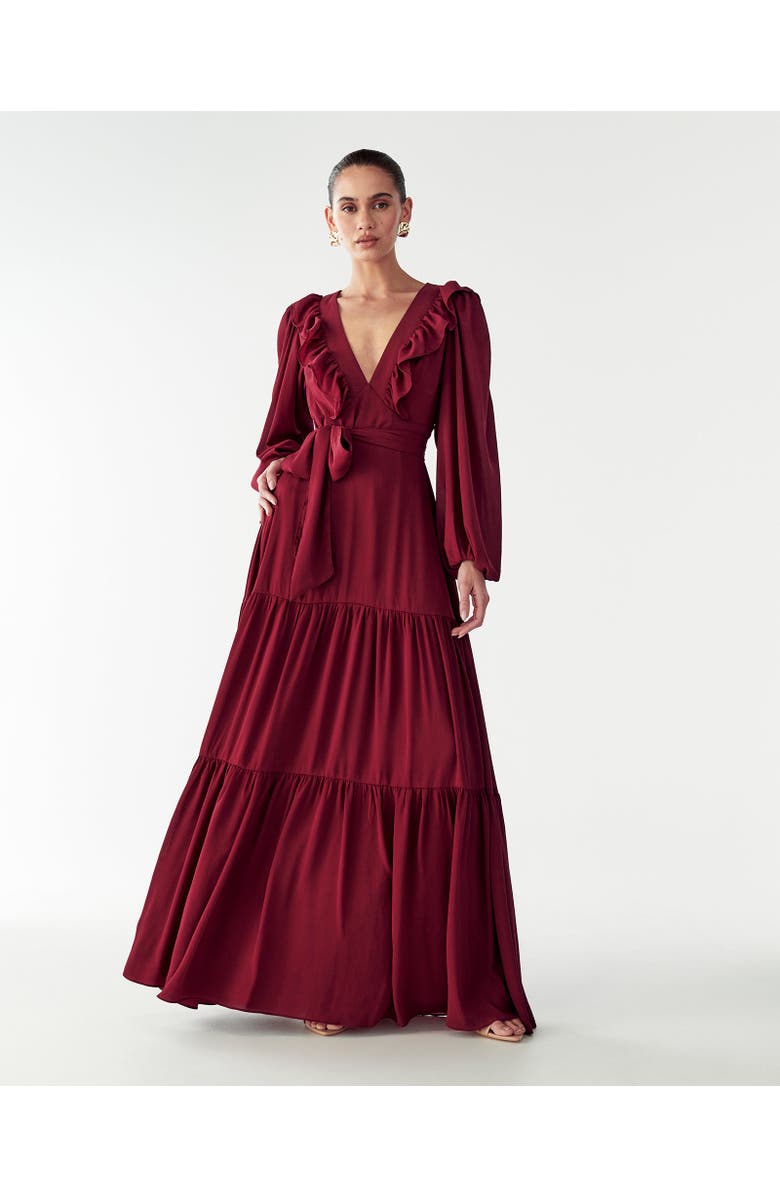 WILLA Allie Maxi Dress, Alternate, color, Burgundy