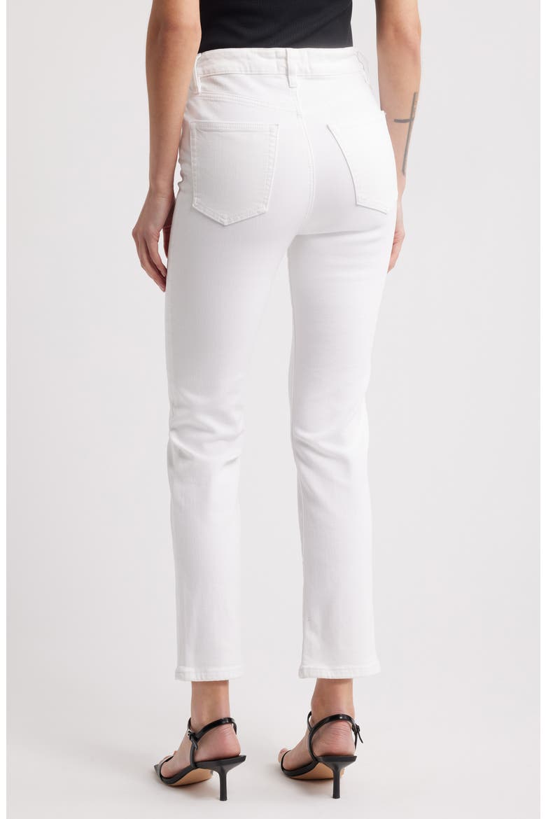 The Pencil Crop High Waist Ankle Slim Straight Leg Jeans, Alternate, color, WHITE