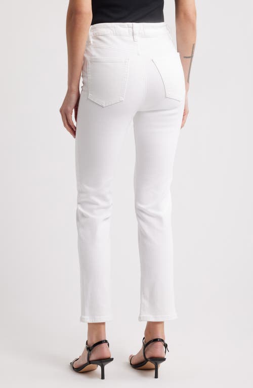 Shop Frame The Pencil Crop High Waist Ankle Slim Straight Leg Jeans In White