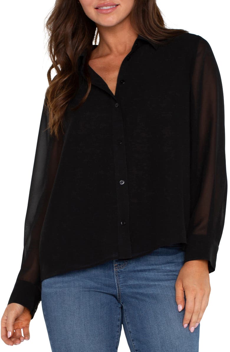 Liverpool Los Angeles Chiffon Button-Up Shirt, Alternate, color,