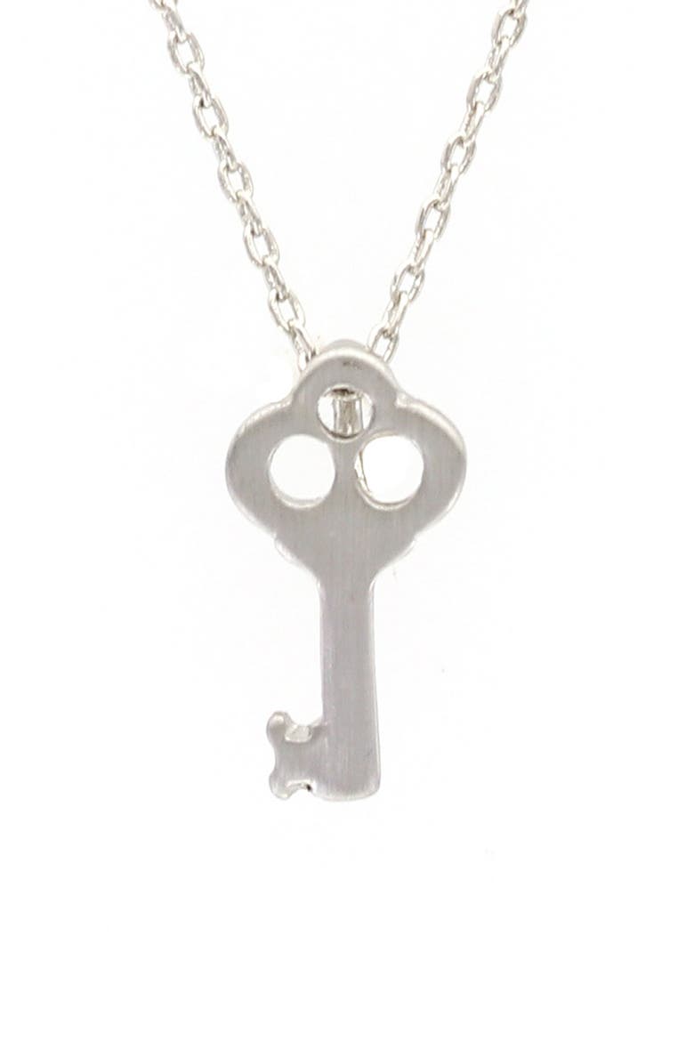 Dainty Key Pendant Necklace, Main, color, SILVER