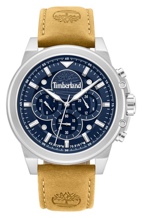 Fast Strike Chronograph Leather Strap Watch, 46mm