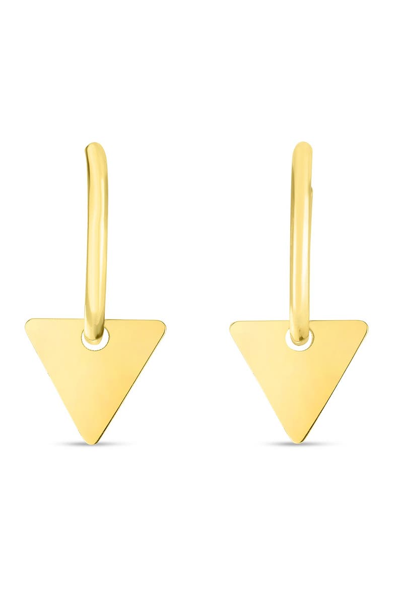Triangle Drop Huggie Hoop Earrings, Alternate, color, YELLOW