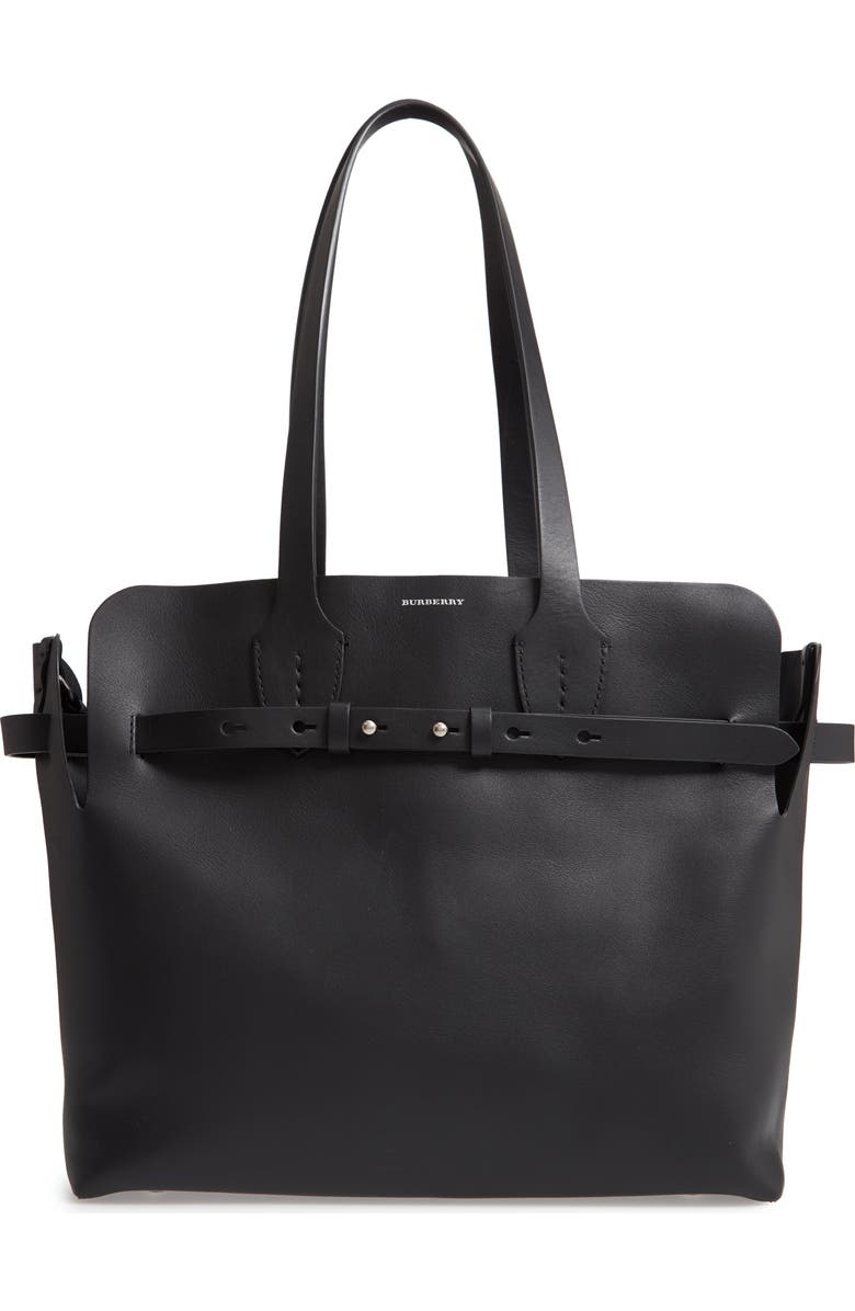 Burberry Medium Belt Bag Leather Tote, Main, color,