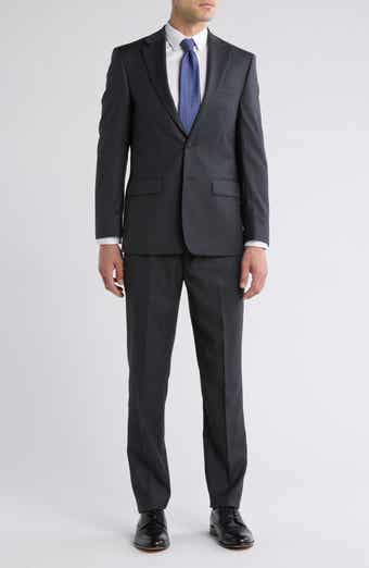 Calvin Klein Solid Two-Button Notched Lapel Slim Fit Suit