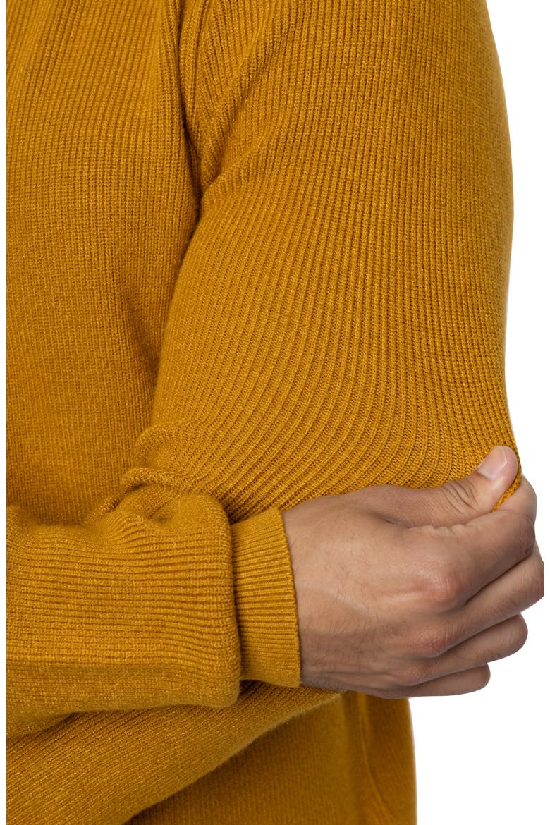Ribbed Crewneck Sweater, Alternate, color, MUSTARD