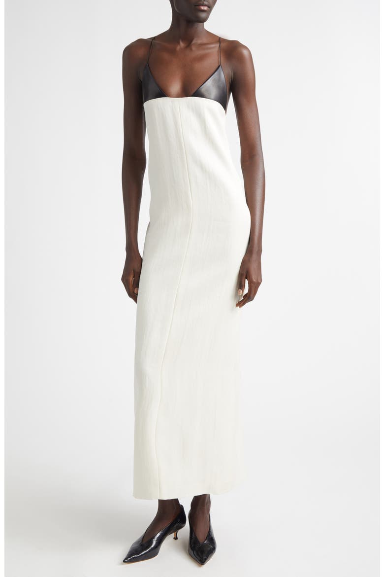 The Bridges Wool & Silk Column Dress, Main, color, CREAM/ BLACK