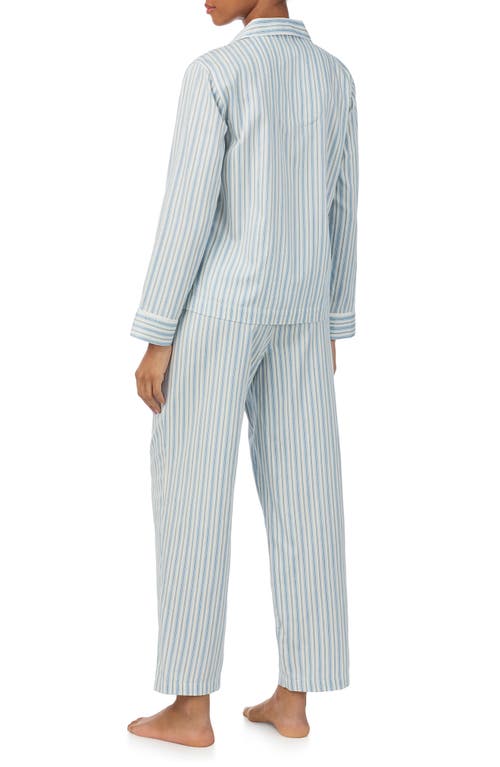 Ralph Lauren Striped Cotton-blend Sateen Sleep Set In Blue