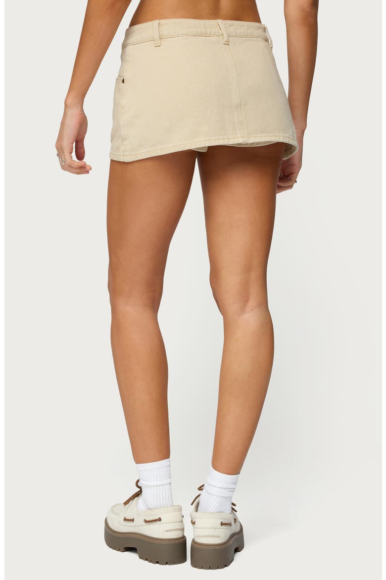 Camelia Denim Miniskort, Alternate, color, BEIGE