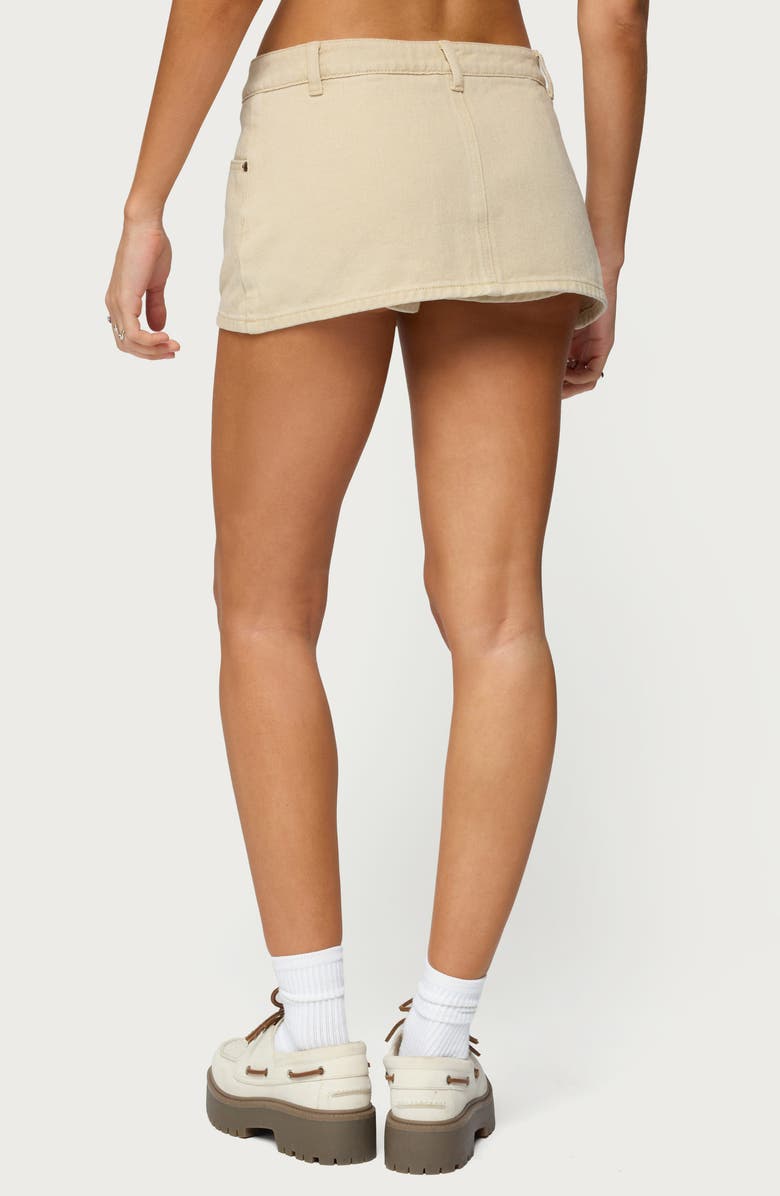 EDIKTED Camelia Denim Miniskort, Alternate, color, Beige