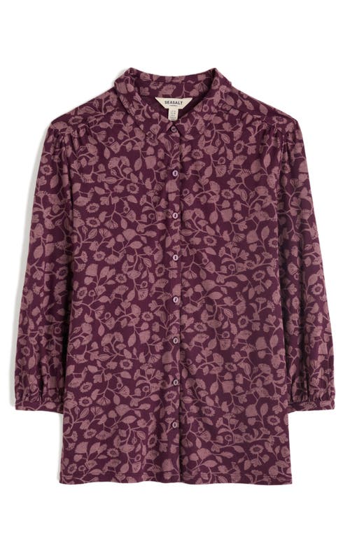 Seasalt Cornwall Embrace Floral Button-up Shirt In Purple