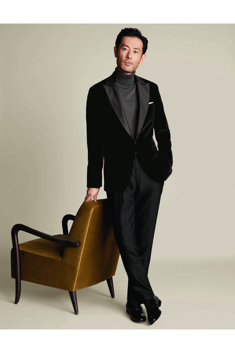 Italian Velvet Slim Fit Jacket, Main, color, Black