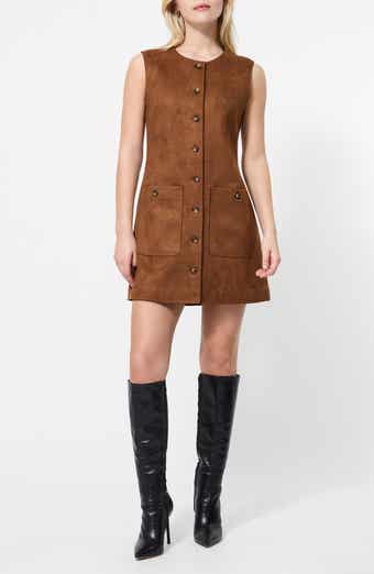French Connection Lany Sleeveless Faux Suede Minidress