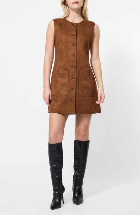 French Connection Lany Sleeveless Faux Suede Minidress