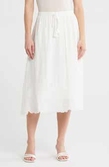 Adrianna Papell Floral Embroidered Hem Midi Skirt