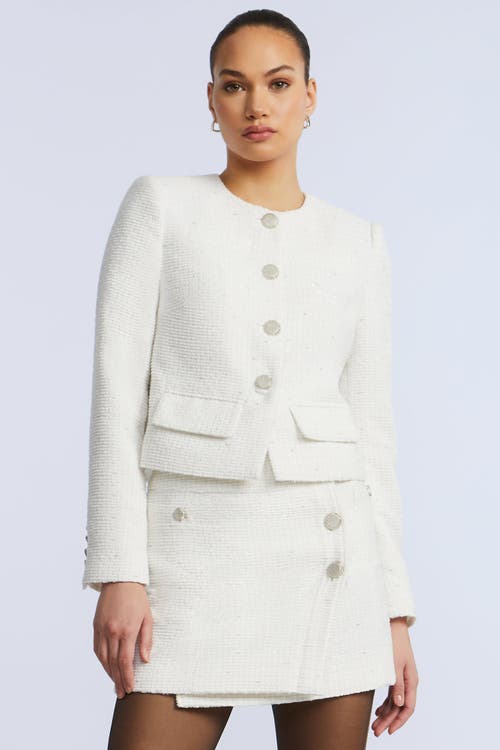 Bcbg Tweed Chasseur Jacket In White