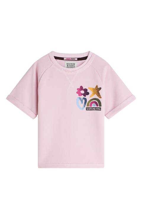 Kids
 Short Sleeve Cotton Graphic Sweatshirt (Big Kid)