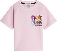 Scotch & Soda Kids' Short Sleeve Cotton Graphic Sweatshirt