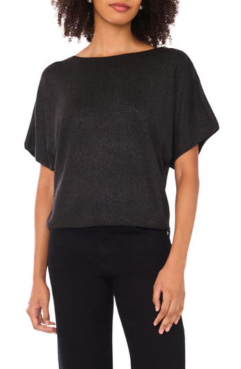 Halogen ® Shine Dolman Sleeve Sweater In Black