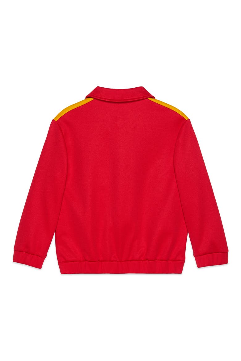 Appliqué Zip Track Jacket, Alternate, color, CANDY APPLE