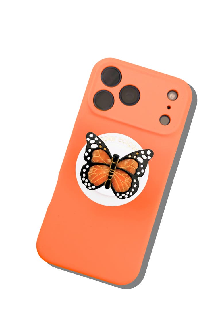 Hand Painted Monarch Butterfly Phone Grip, Alternate, color, ORANGE