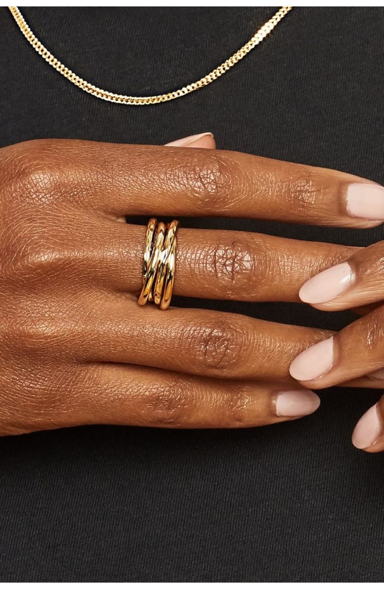 Oradina 14K Yellow Gold Echelon Ring, Alternate, color, Yellow Gold