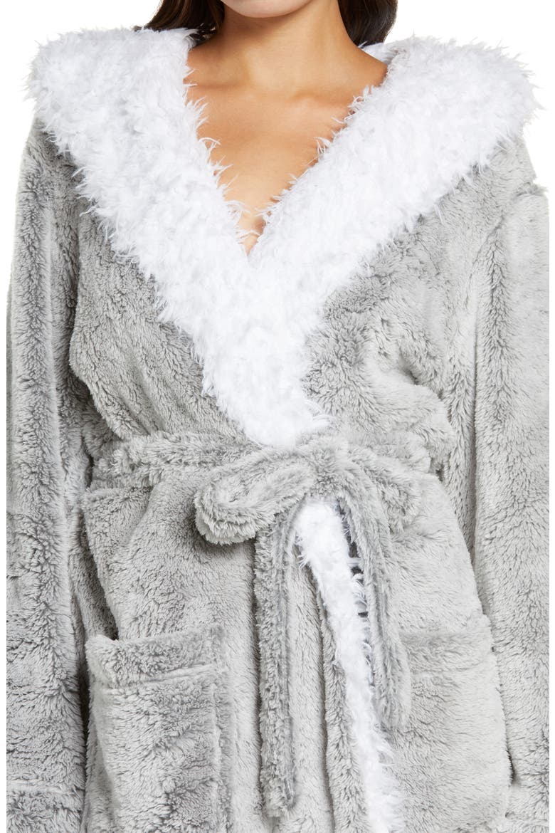 Intimates Be Mine Hooded Robe, Alternate, color, ASH