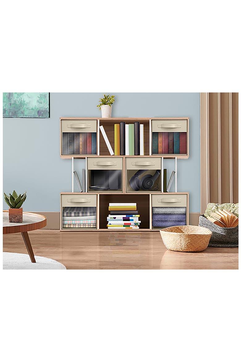 6-Pack Collapsible Window Storage Cubes, Alternate, color, BEIGE