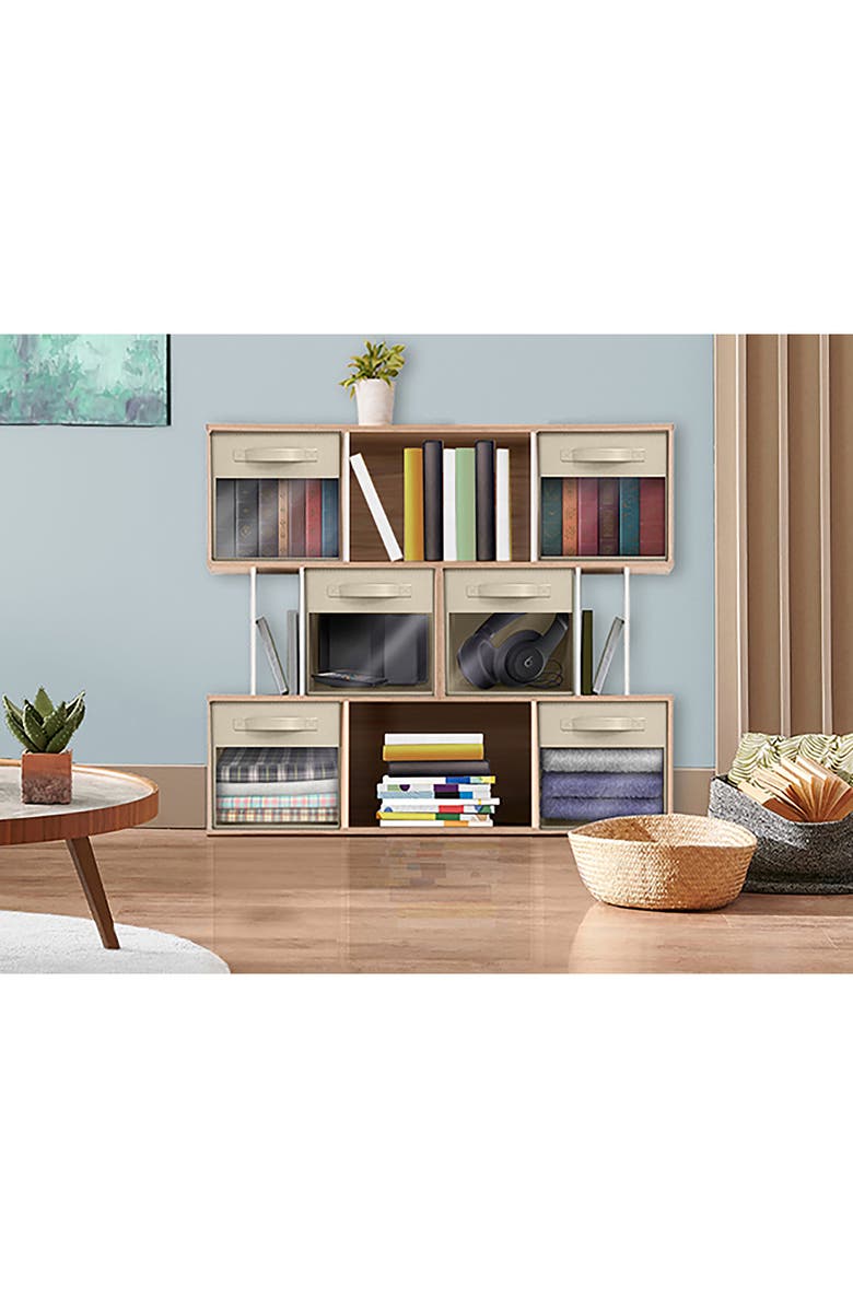 SORBUS 6-Pack Collapsible Window Storage Cubes, Alternate, color, Beige