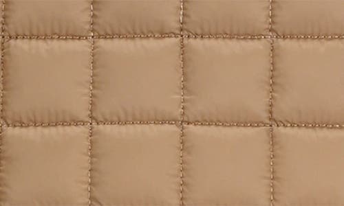 Madison West Large Quilted Shoulder Bag In Beige