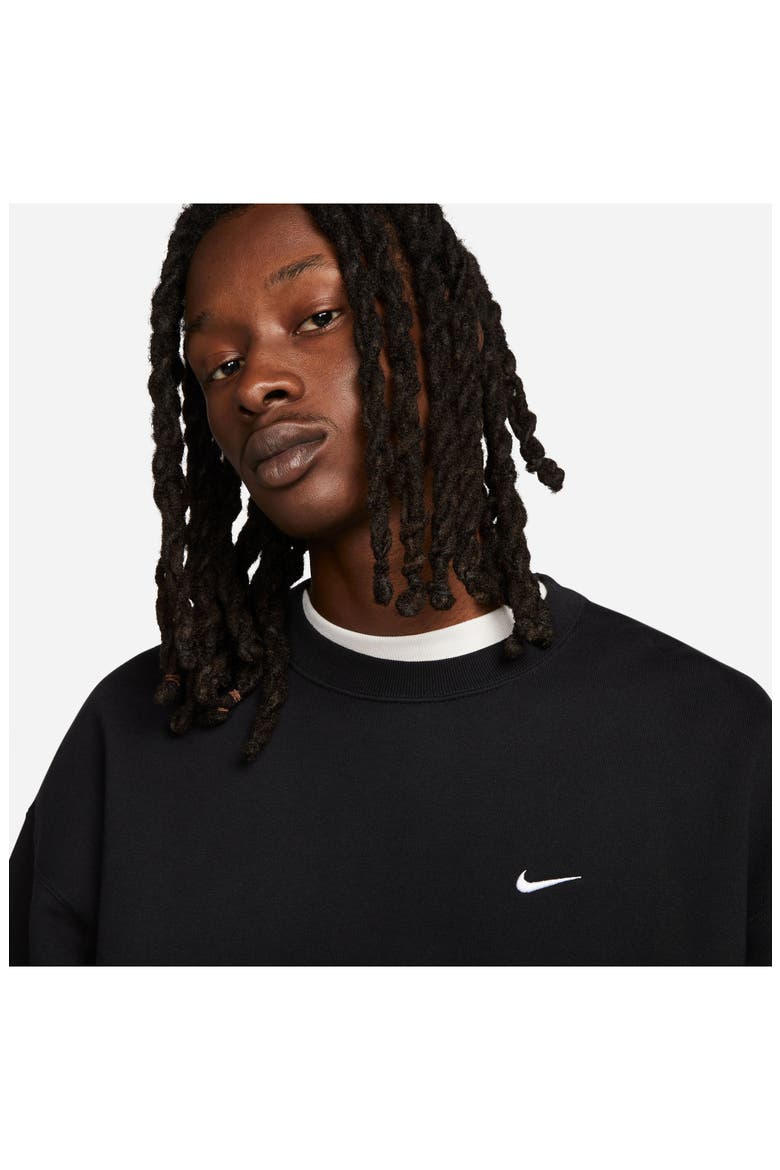 Solo Swoosh Oversize Crewneck Sweatshirt, Alternate, color, BLACK/ WHITE
