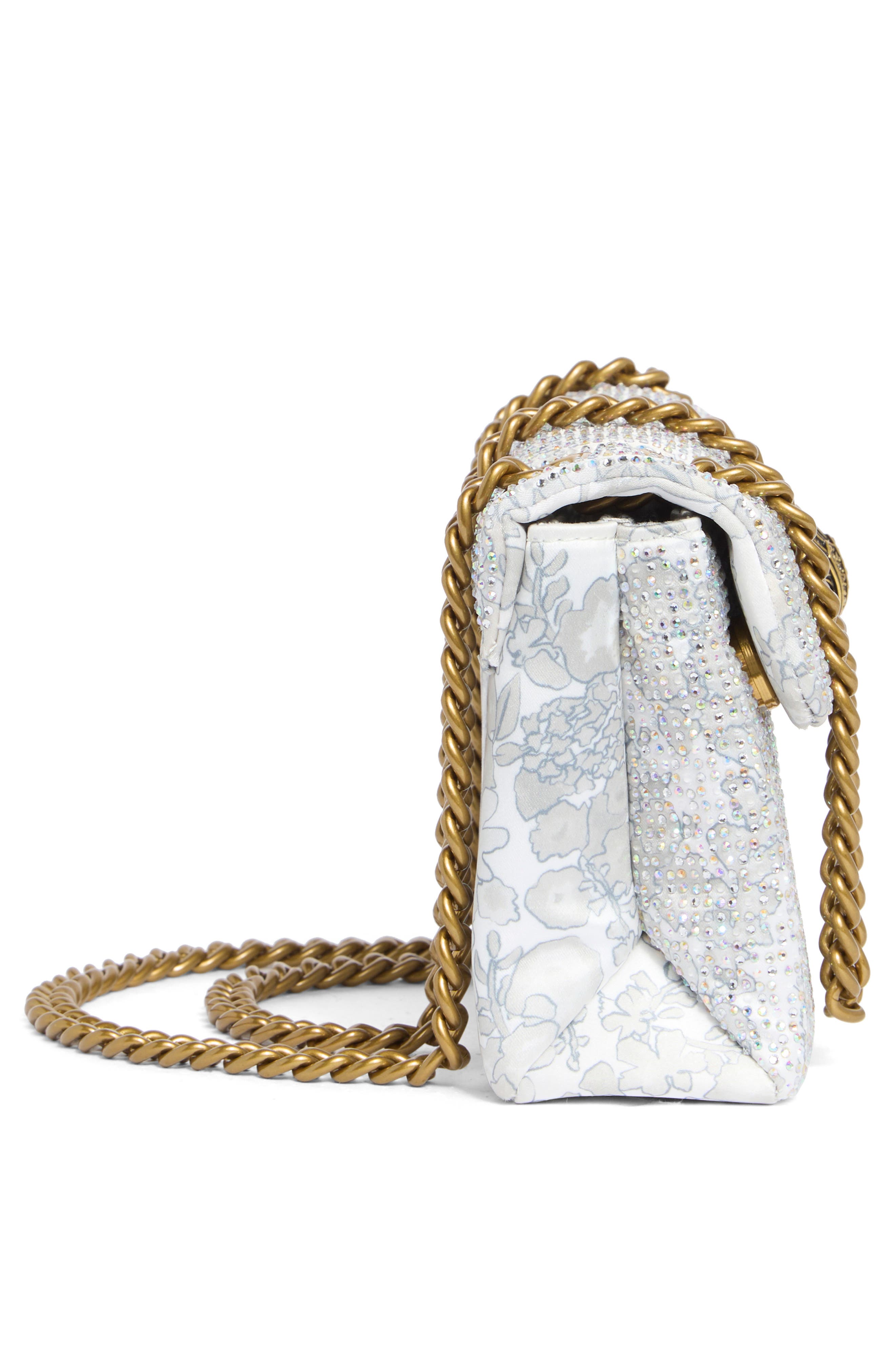 Mini Fabric Kensington Crystal Crossbody Bag, Alternate, color, NATURAL