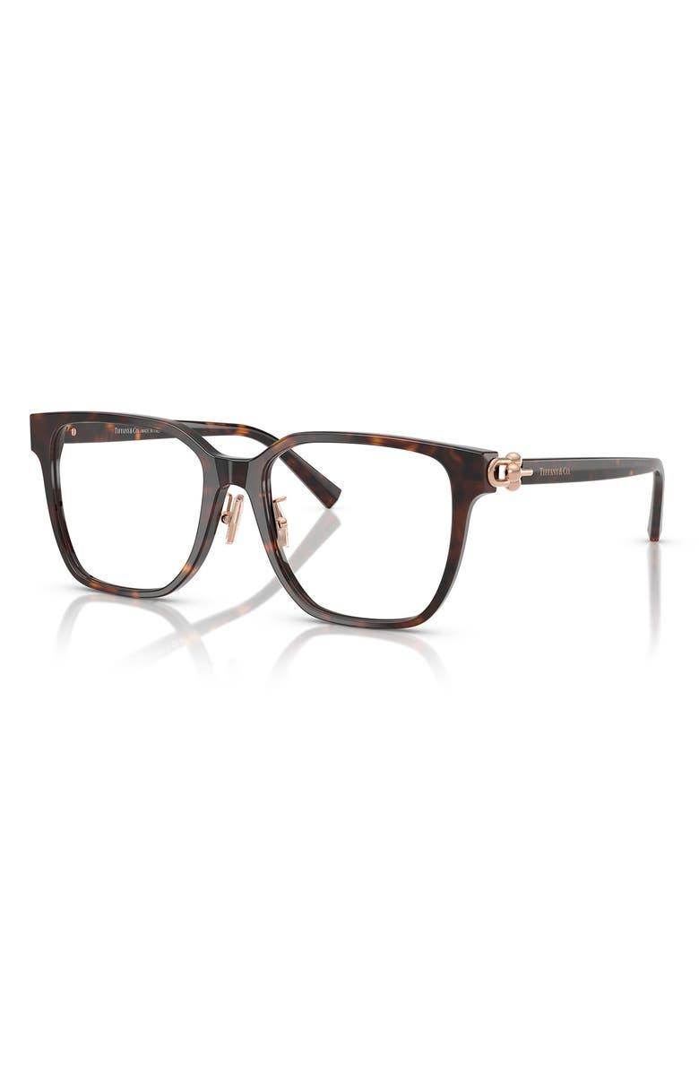 Tiffany & Co. 53mm Square Optical Glasses, Alternate, color, Havana / Demo Lens