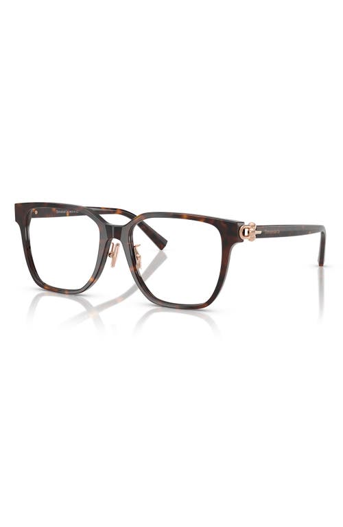 Tiffany & Co . 53mm Square Optical Glasses In Brown