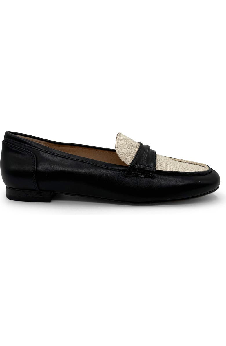 CHELSEA CREW Archer Knit Loafer, Alternate, color, Black And Bone Pu