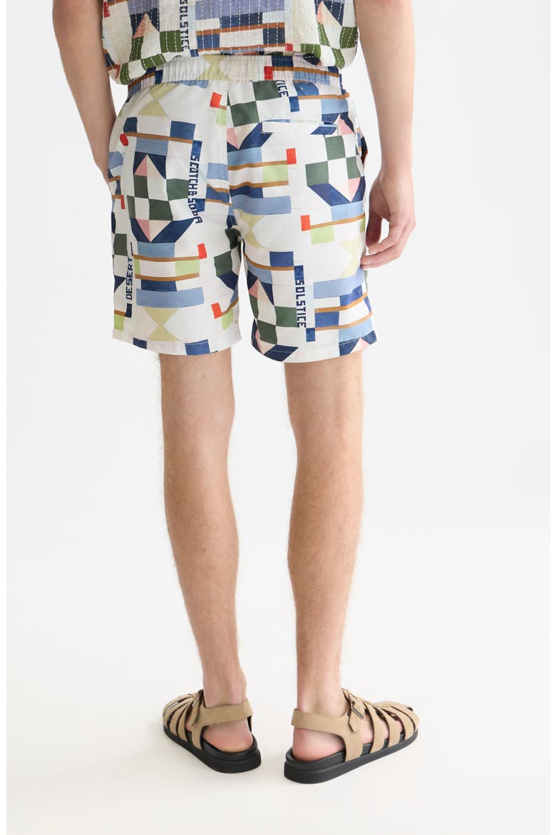 Patchwork Print Swim Trunks, Alternate, color, PATCHWORK INFINITY