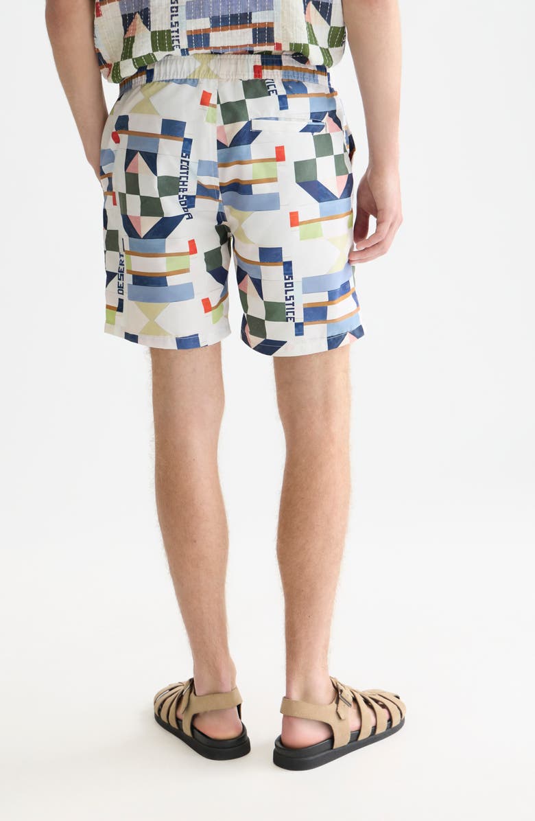 Scotch & Soda Patchwork Print Swim Trunks, Alternate, color, 