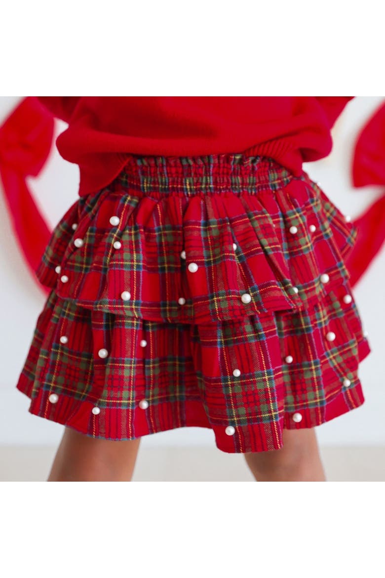 Christmas Tartan Pearl Skirt, Alternate, color, Red