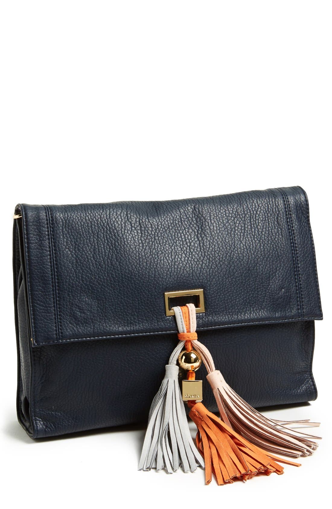 'Large Karma' Clutch, Main, color, NAVY