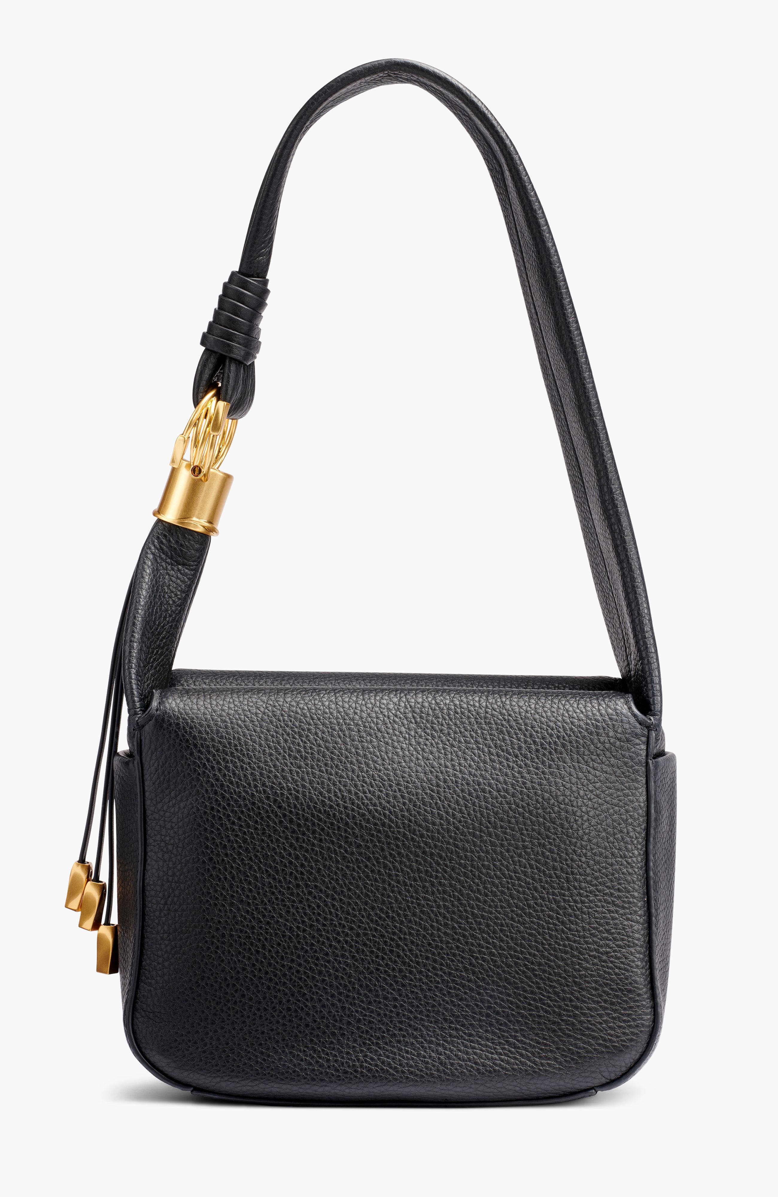 Donna Karan New York Tartan Shoulder, Main, color, Blk/Gold