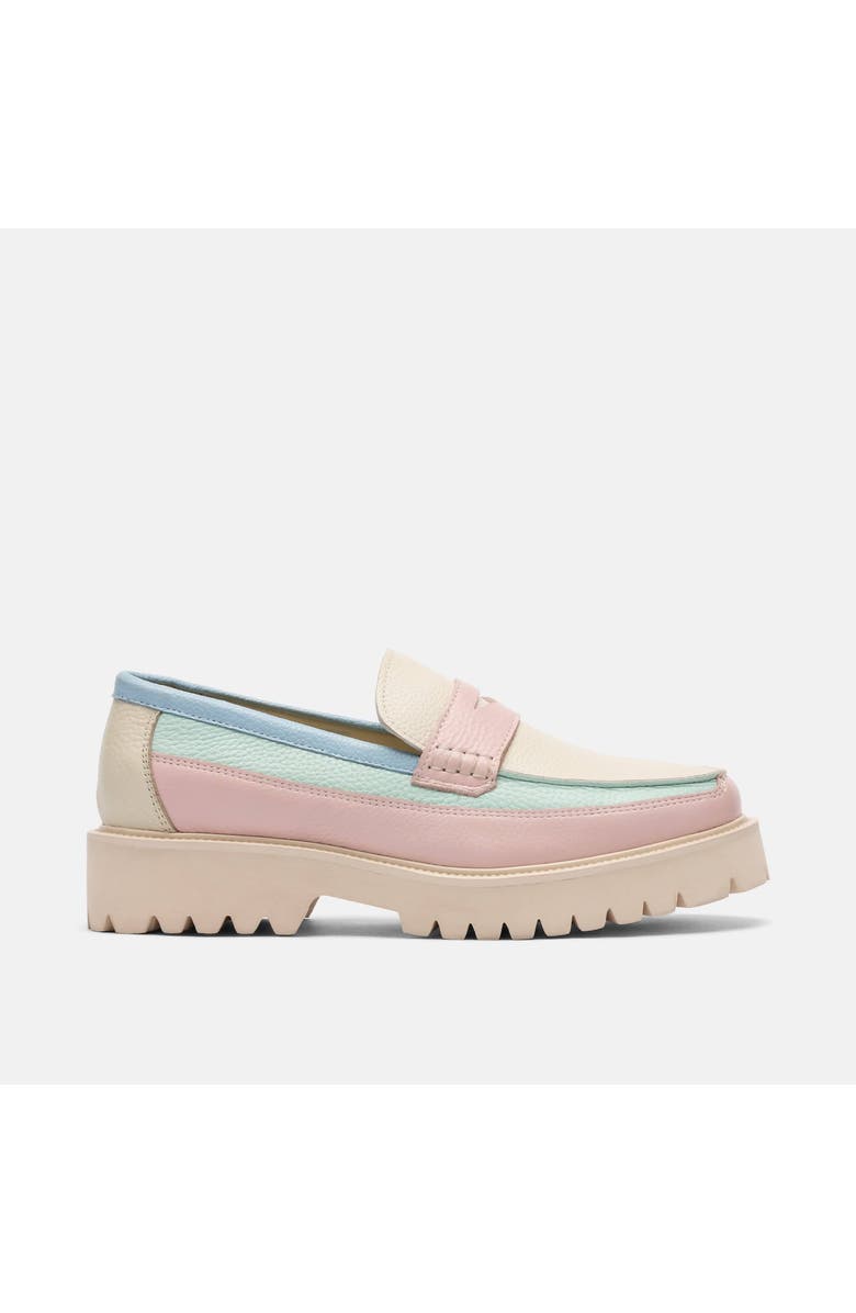 MARC NOLAN Ms. Adler Leather Lug Penny Loafers, Main, color, Pastel