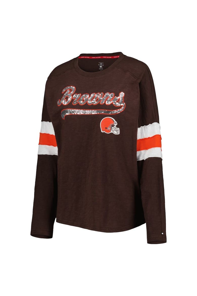 Women's Tommy Hilfiger Brown Cleveland Browns Justine Long Sleeve Tunic T-Shirt, Alternate, color, Brown
