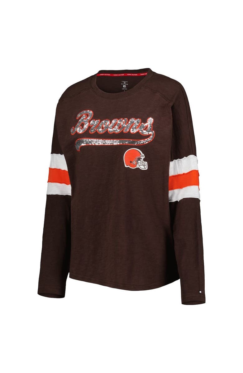 Tommy Hilfiger Women's Tommy Hilfiger Brown Cleveland Browns Justine Long Sleeve Tunic T-Shirt, Alternate, color, Brown