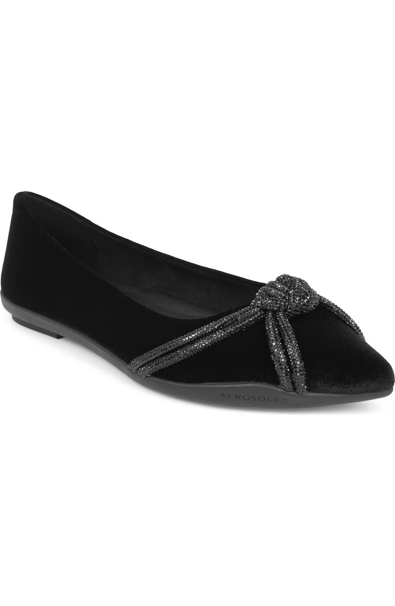 Aerosoles Damir Suede Crystal Embellished Flat, Main, color, Black Velvet