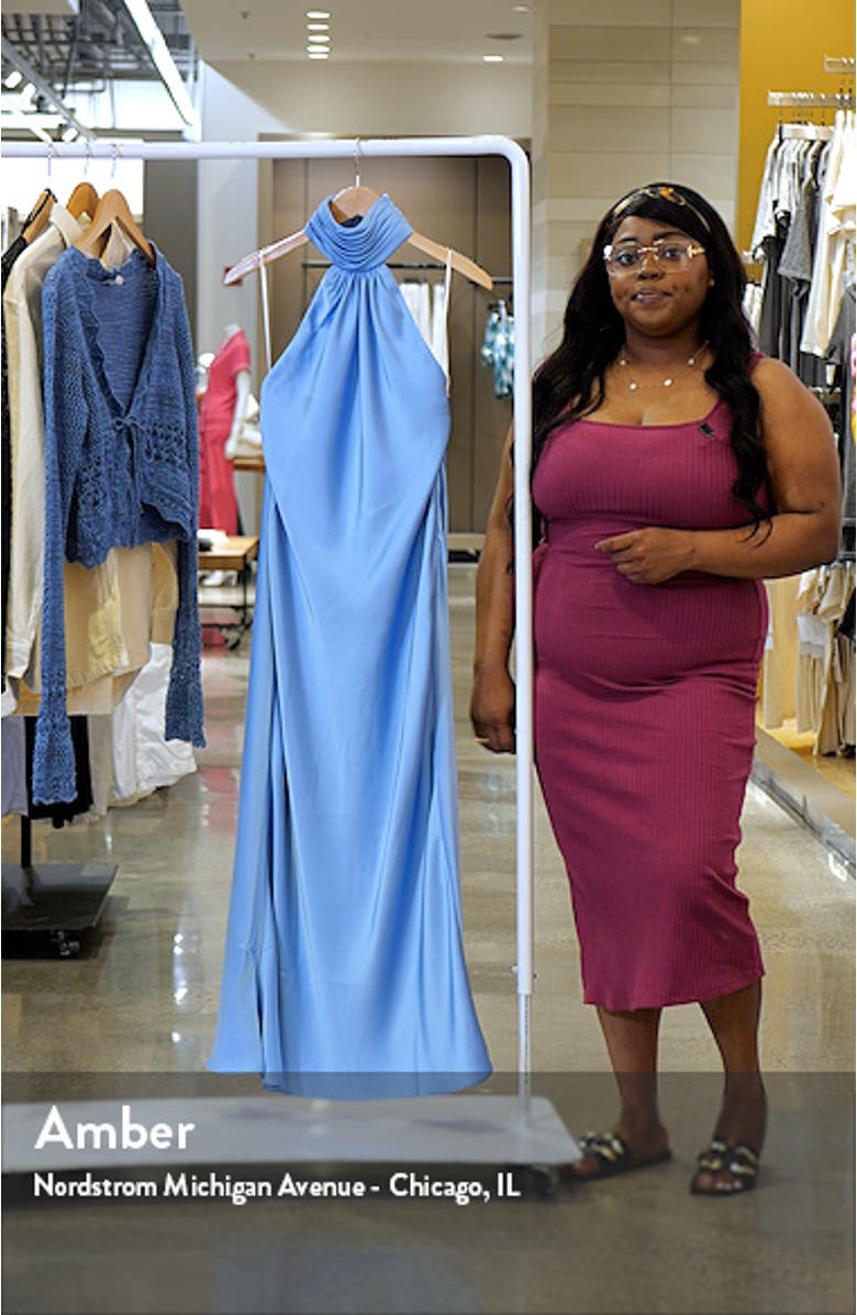 Marley Satin Halter Dress, sales video thumbnail