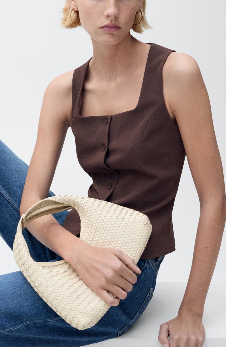 MANGO Klum Square Neck Vest, Alternate, color, Chocolate