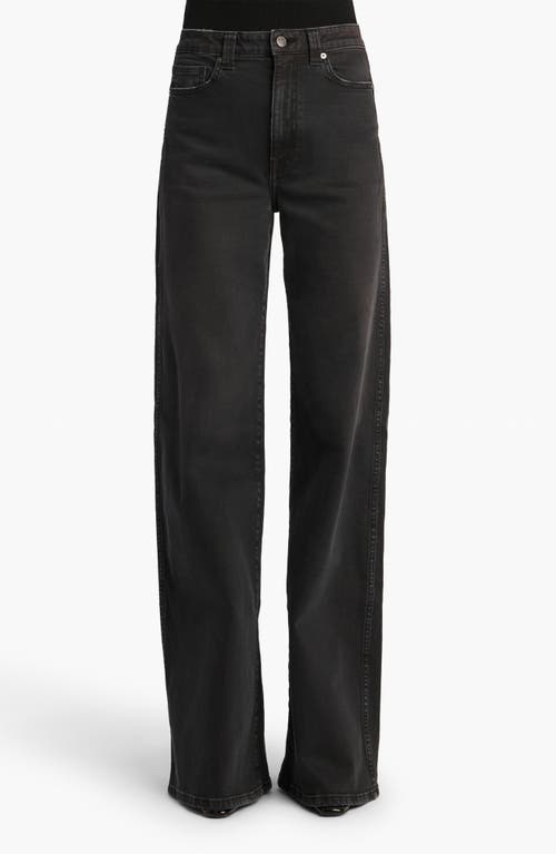 Khaite Dane High Waist Wide Leg Jeans In Black