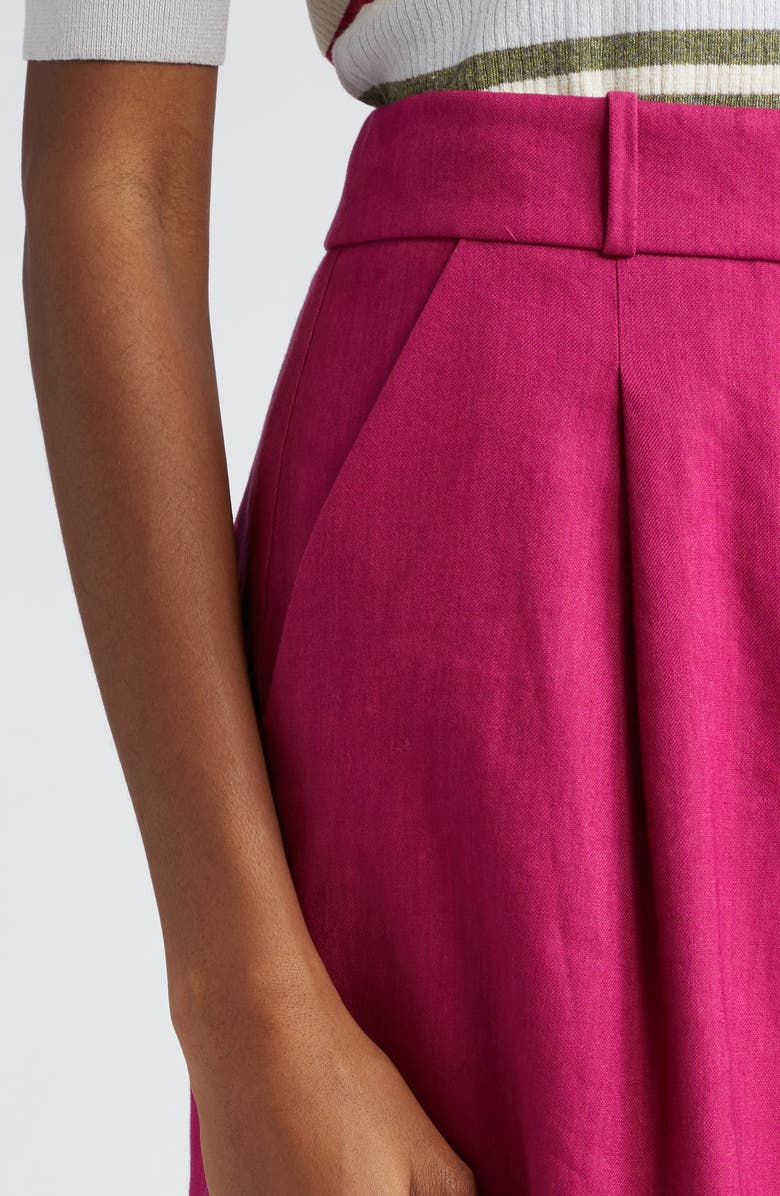 Veronica Beard Noemi Linen Blend Shorts, Alternate, color, Wildberry