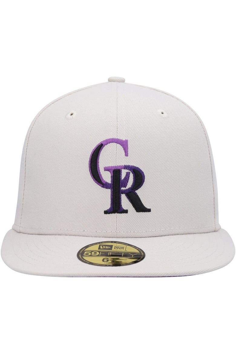 Men's New Era Khaki Colorado Rockies Stone Dim Undervisor 59FIFTY Fitted Hat, Alternate, color, Khaki